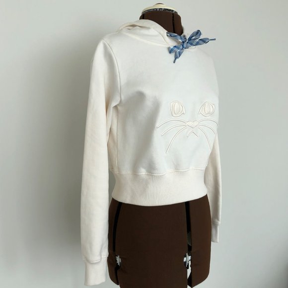 Paul & Joe Sister Cream Cropped Hoodie Size 0 - Picture 5 of 8